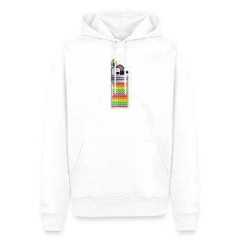 RAINBOW - LIGHTER SMOKING - Men’s Premium Organic Hoodie - white - Front - Nico (187cm)