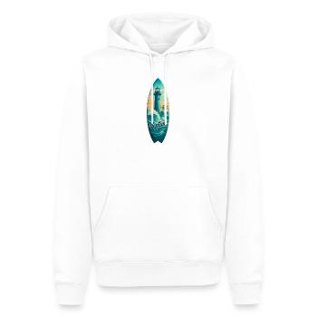 Planche de surf Neptune Lighthouse - Sweat à capuche Premium bio Homme - blanc - Devant - Nico (187cm)