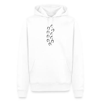 Horseshoe prints - Men’s Premium Organic Hoodie - white - Front - Nico (187cm)