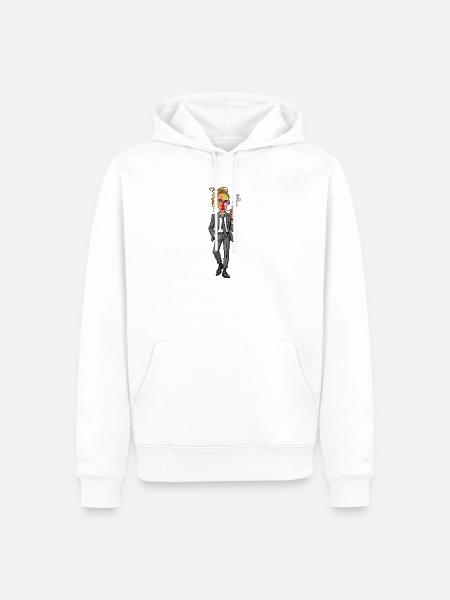 Grau Gangsterlook - Männer Premium Bio Hoodie - Weiß