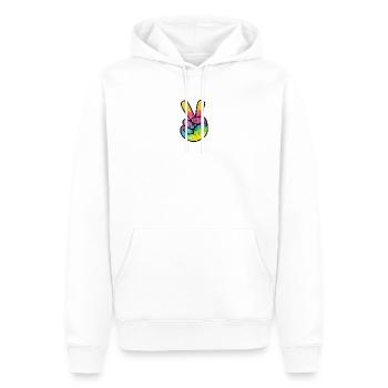 Peace - Sweat à capuche Premium bio Homme - blanc - Devant - Nico (187cm)