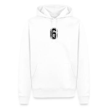 6 - Männer Premium Bio Hoodie - Weiß - Vorne - Nico (187cm)