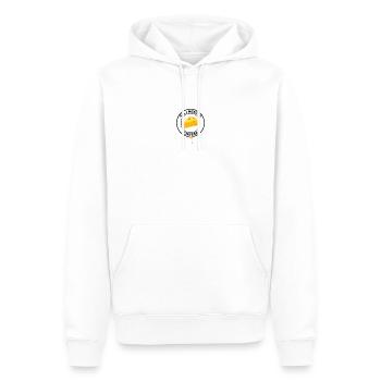 ALL I NEED IS CHEESE - Men’s Premium Organic Hoodie - white - Front - Nico (187cm)
