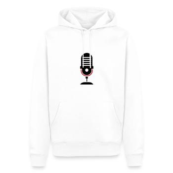 Mikrofon Podcast Logo - Männer Premium Bio Hoodie - Weiß - Vorne - Nico (187cm)