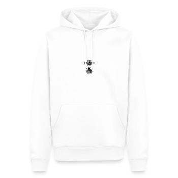 Le Papa Marchant 2 Enfants Noir - Sweat à capuche Premium bio Homme - blanc - Devant - Nico (187cm)