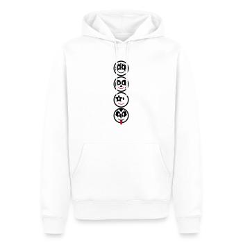 Smiley Kiss Icons (vertikal) 3c - Sweat à capuche Premium bio Homme - blanc - Devant - Nico (187cm)