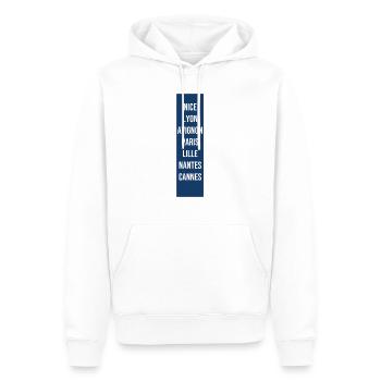 Idée cadeau pour Français bébé - Sweat à capuche Premium bio Homme - blanc - Devant - Nico (187cm)