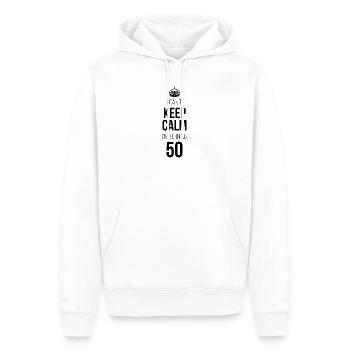 Ich kann mich nicht beruhigen. Ich werde 50. - Männer Premium Bio Hoodie - Weiß - Vorne - Nico (187cm)