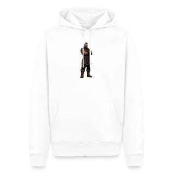 Guerrier barbare en cuir - Sweat à capuche Premium bio Homme - blanc - Devant - Nico (187cm)