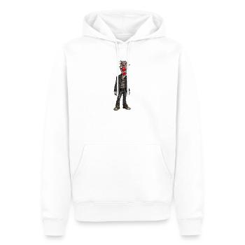 Urbaner Clown im Lederlook - Männer Premium Bio Hoodie - Weiß - Vorne - Nico (187cm)