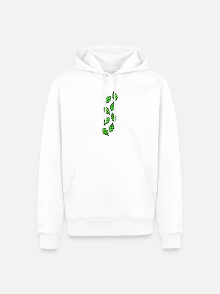 Eichenblatt Blätter Laub - Männer Premium Bio Hoodie - Weiß