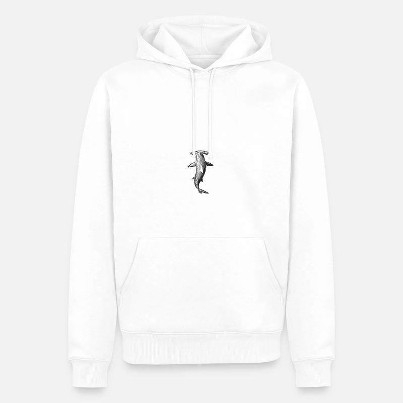Conception de requin marteau - Sweat à capuche Premium bio Homme - blanc