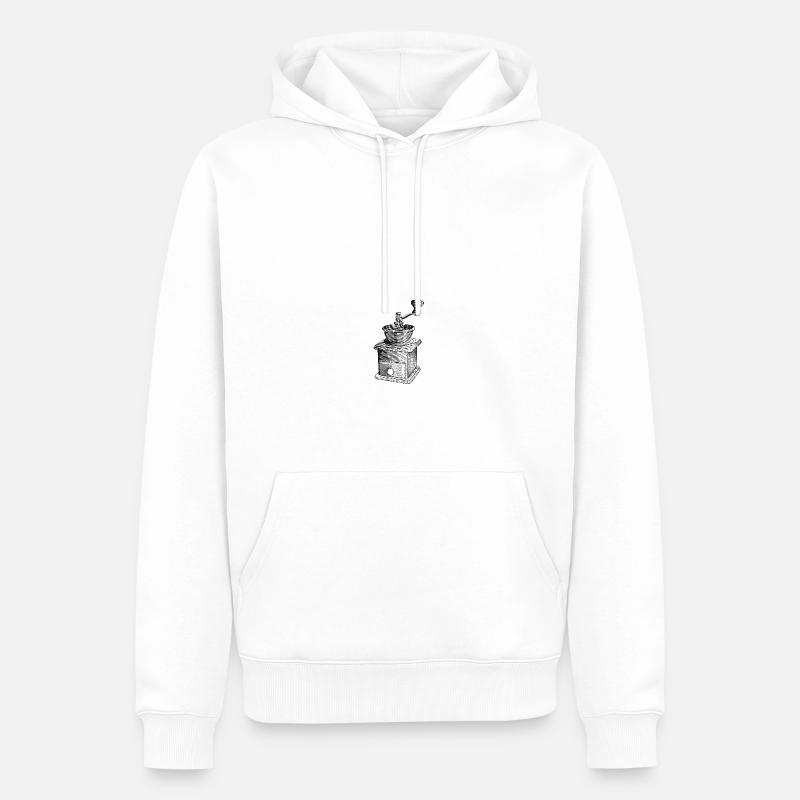 Conception de moulin à café - Sweat à capuche Premium bio Homme - blanc