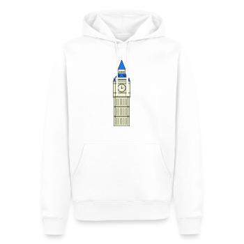 big ben design - Männer Premium Bio Hoodie - Weiß - Vorne - Nico (187cm)