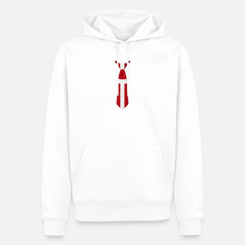 Cravate Danemark – Conception du drapeau - Sweat à capuche Premium bio Homme - blanc