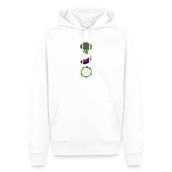 Vegetable trio: broccoli, eggplant, cauliflower - Men’s Premium Organic Hoodie - white - Front - Nico (187cm)