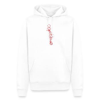 Rote Kontinuierliche Linienkunst - Srowes - Männer Premium Bio Hoodie - Weiß - Vorne - Nico (187cm)