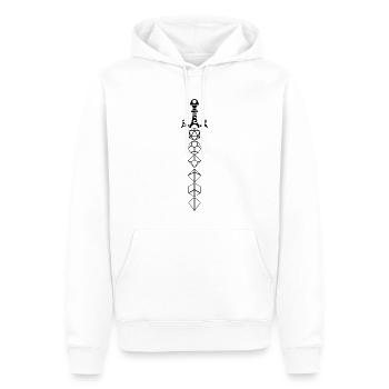 Épée de dés de donjon - Sweat à capuche Premium bio Homme - blanc - Devant - Nico (187cm)