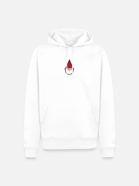 Gnom mit rotspitzem Hut - Männer Premium Bio Hoodie - Weiß