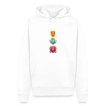 Zeichen Fabelwesen - Männer Premium Bio Hoodie - Weiß - Vorne - Nico (187cm)
