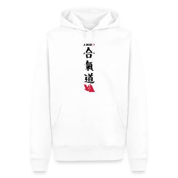 Aikido - Sweat à capuche Premium bio Homme - blanc - Devant - Nico (187cm)