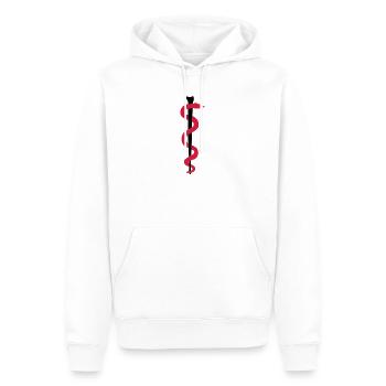 Rod of Asclepius - Men’s Premium Organic Hoodie - white - Front - Nico (187cm)