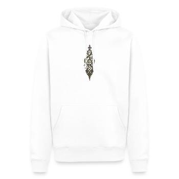Clé de sol ornée - Sweat à capuche Premium bio Homme - blanc - Devant - Nico (187cm)