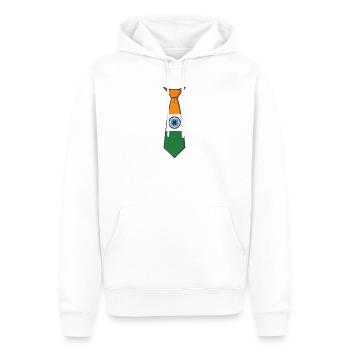 India Tie – Flaggendesign - Männer Premium Bio Hoodie - Weiß - Vorne - Nico (187cm)
