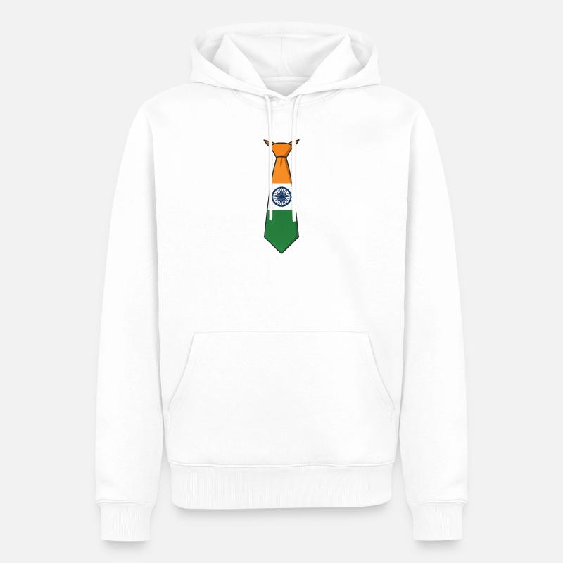 Cravate de l’Inde – Drapeau - Sweat à capuche Premium bio Homme - blanc