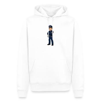 Polizeiheld Cartoon in Blau - Männer Premium Bio Hoodie - Weiß - Vorne - Nico (187cm)