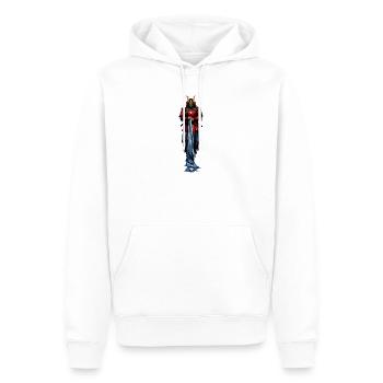 Manteau de Samouraï Guerrier Rouge - Sweat à capuche Premium bio Homme - blanc - Devant - Nico (187cm)