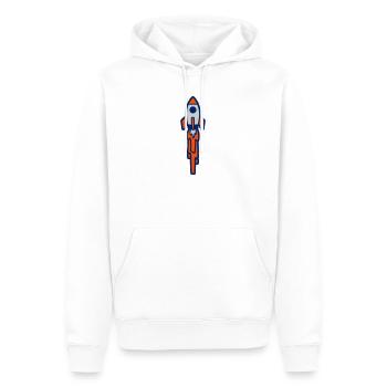 Launching Rocket Silhouette - Men’s Premium Organic Hoodie - white - Front - Nico (187cm)