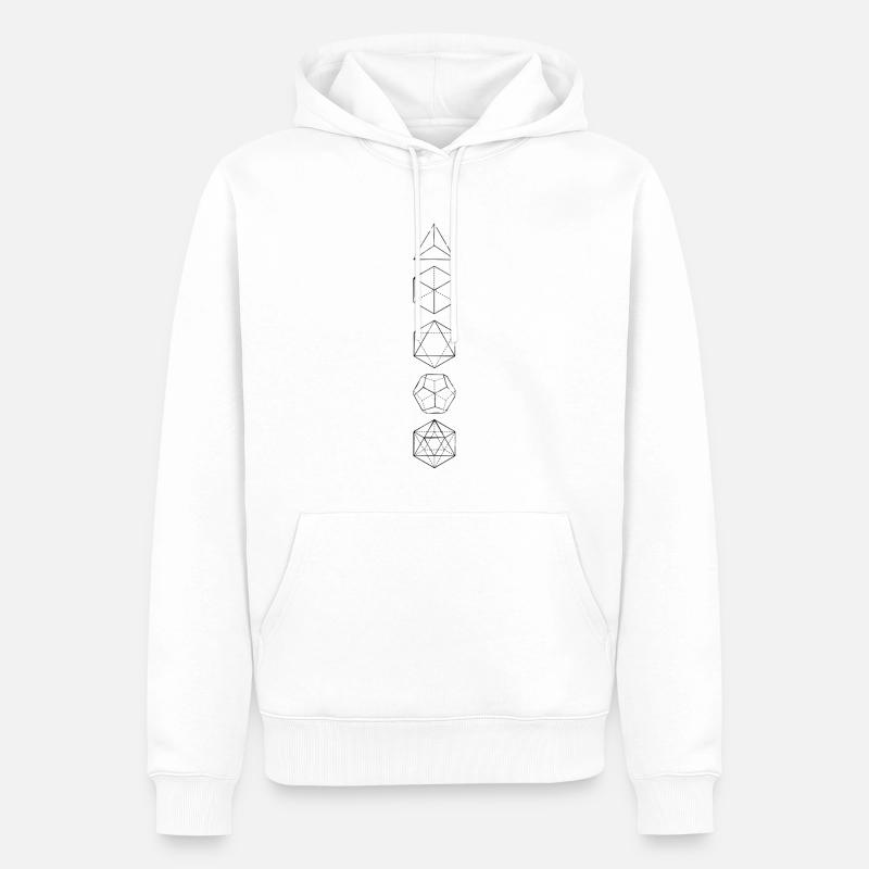 Solides de Platon, 5 éléments, géométrie sacrée, - Sweat à capuche Premium bio Homme - blanc