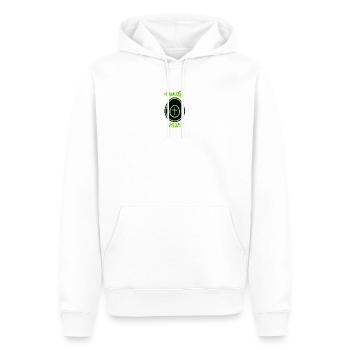Taufe 2025 Kreuz im Ei Hoffnung Wiederauferstehung - Männer Premium Bio Hoodie - Weiß - Vorne - Nico (187cm)