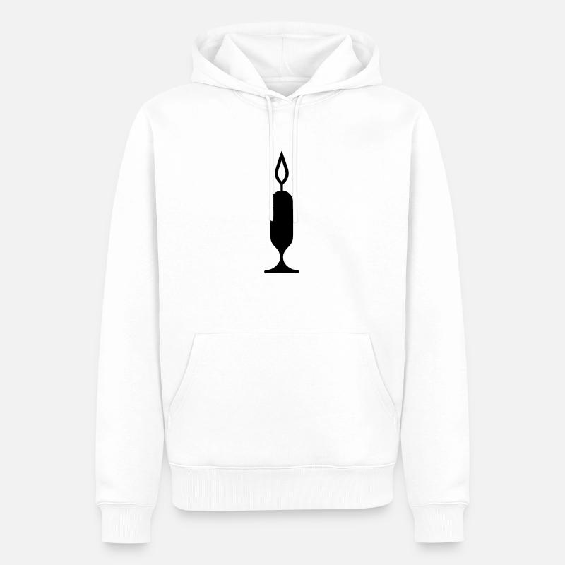 Kerze - Männer Premium Bio Hoodie - Weiß