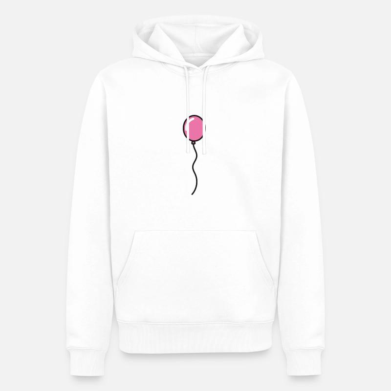 Rosa Luftballon Geschenkidee - Männer Premium Bio Hoodie - Weiß