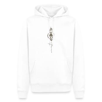 Tête de Bouddha avec Namasté lettrage Yoga dictant - Sweat à capuche Premium bio Homme - blanc - Devant - Nico (187cm)