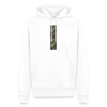 Zäher Buchstabe I im Tarnmuster! - Männer Premium Bio Hoodie - Weiß - Vorne - Nico (187cm)