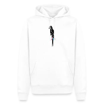 Parrot pirate with eye patch, pirate hat and hook - Men’s Premium Organic Hoodie - white - Front - Nico (187cm)