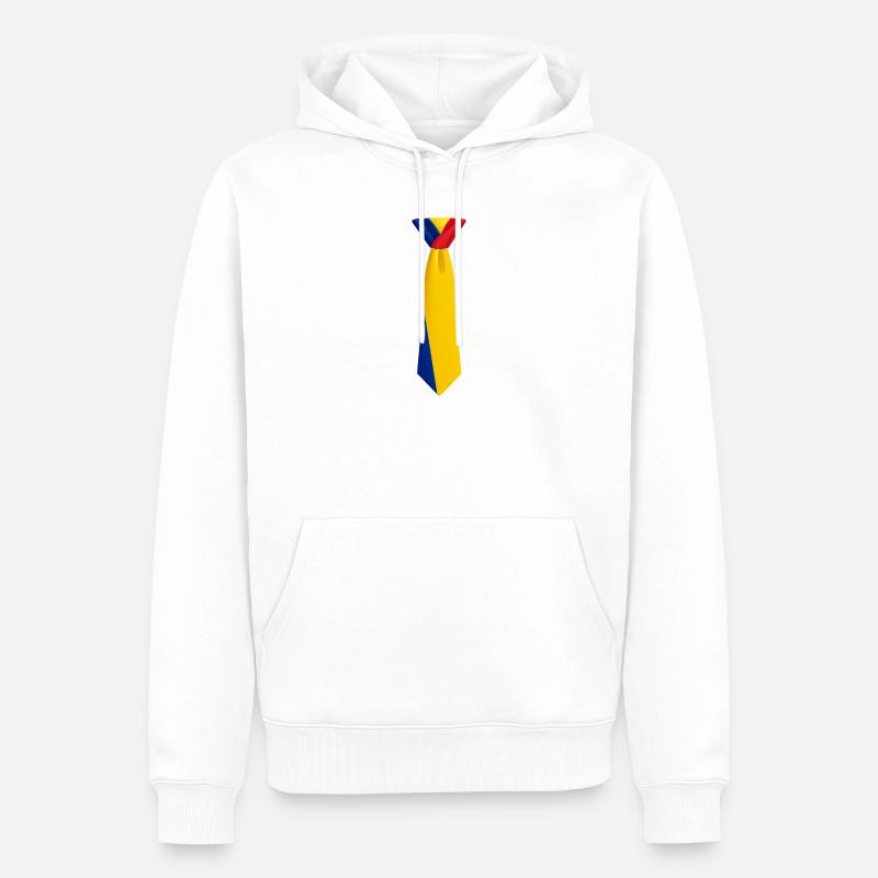 Cravate roumanie – Conception du drapeau - Sweat à capuche Premium bio Homme - blanc