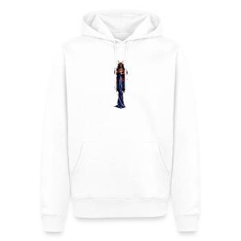 Guerrier de la Nuit au Casque de Corne - Sweat à capuche Premium bio Homme - blanc - Devant - Nico (187cm)