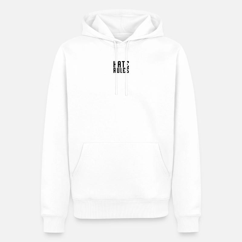 HATE RULES - SIMPLE - Männer Premium Bio Hoodie - Weiß
