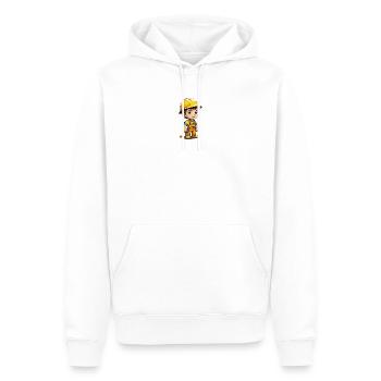 Constructeur - Sweat à capuche Premium bio Homme - blanc - Devant - Nico (187cm)