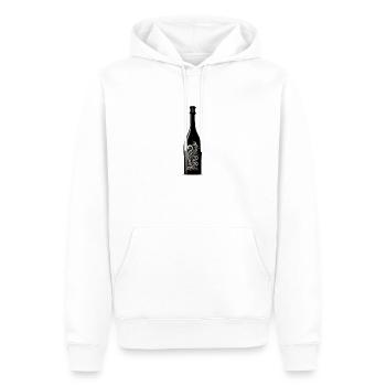 Black Sparkling Water Wine Bottle Silhouette - Men’s Premium Organic Hoodie - white - Front - Nico (187cm)