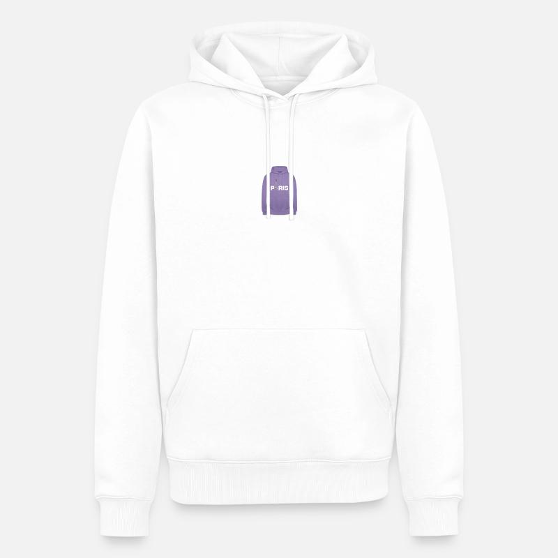 Paris Hoodie mit Eiffelturm - Männer Premium Bio Hoodie - Weiß