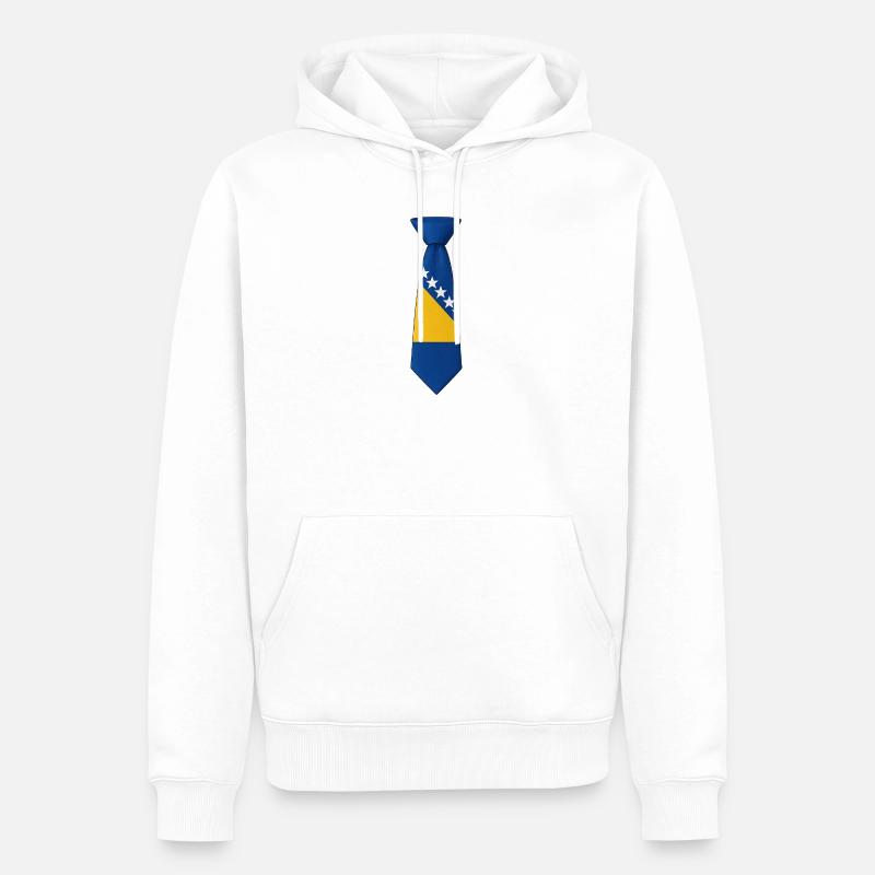 Cravate Bosnie – Conception du drapeau - Sweat à capuche Premium bio Homme - blanc