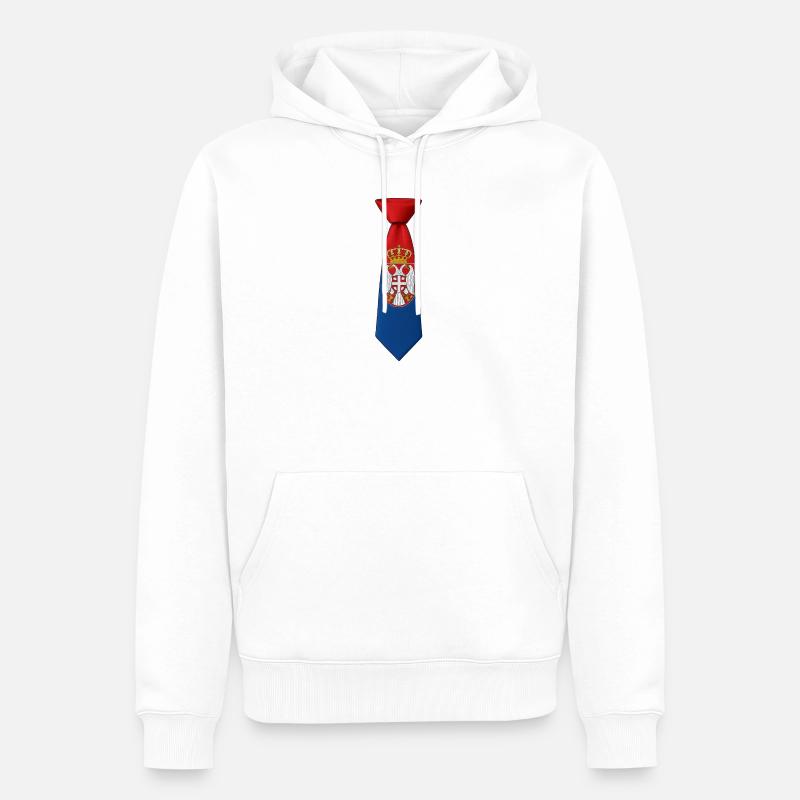 Cravate Serbie – Conception du drapeau - Sweat à capuche Premium bio Homme - blanc