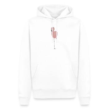 Aquarelle Pastel Flamant Rose - Sweat à capuche Premium bio Homme - blanc - Devant - Nico (187cm)