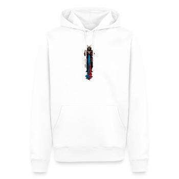 Rot-Blau Samurai Krieger-Umhang - Männer Premium Bio Hoodie - Weiß - Vorne - Nico (187cm)