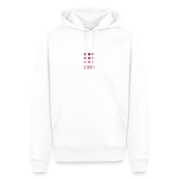 Love - Sweat à capuche Premium bio Homme - blanc - Devant - Nico (187cm)